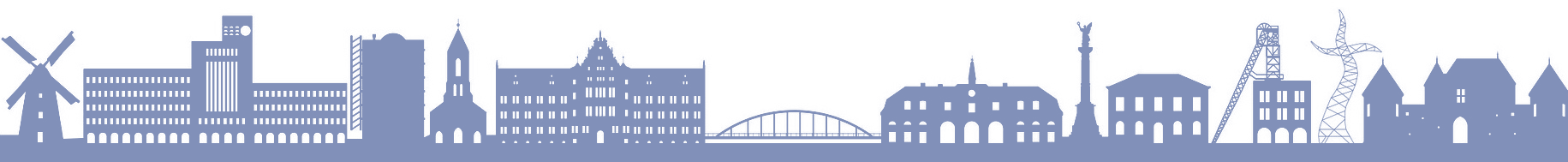 Man erkennt eine Illustration der Skyline von der Stadt Oberhausen.